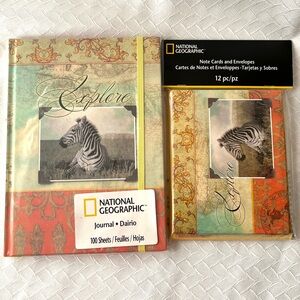 National Geographic Journal Stationary Set Explorer Zebra Animal Travel Gift